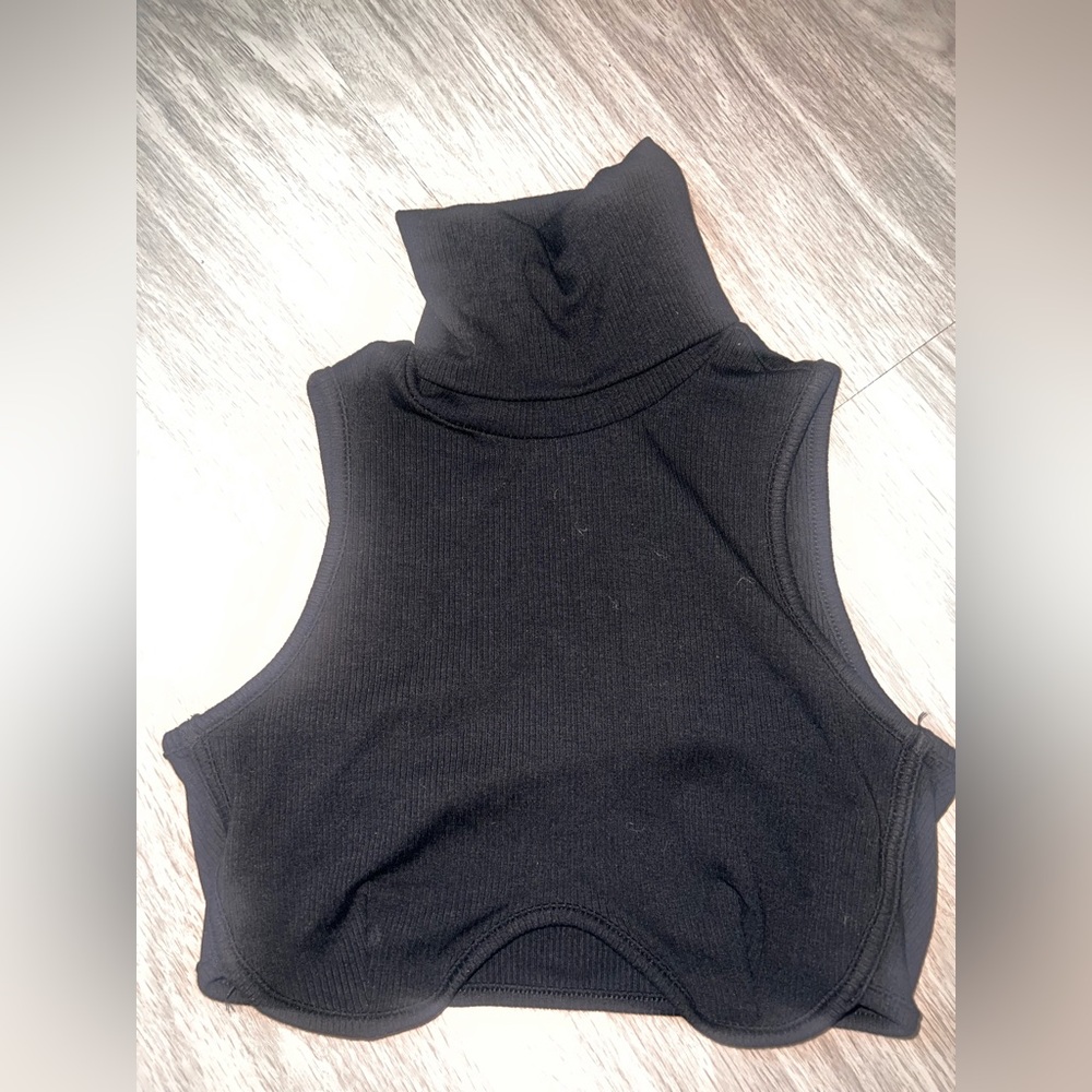 SHEIN Black Ribbed Knit Top